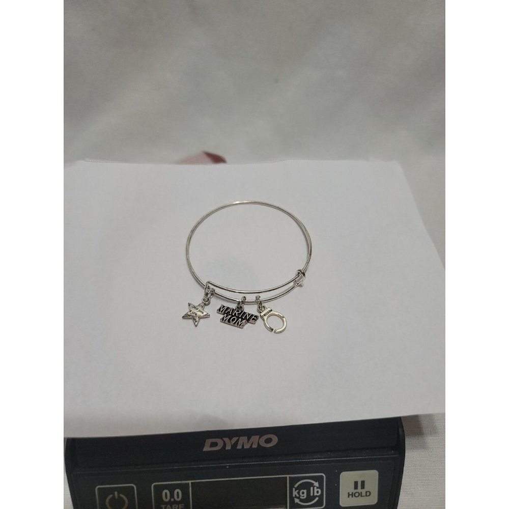 Handmade Expandable Bangle Charm Bracelet Marine Mom Freedom